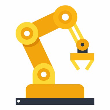 Teknoloji ve Otomasyon Tasarımı için Robot Silahları Simgesi Vektör İllüzyonu