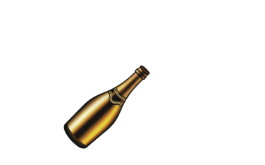 Altın şampanya şişesinin siyah arka plandaki anahtar kelimelere dayandığını göstererek eğildi: şampanya şişesi, altın şişe, kutlama, alkol, içecek,...