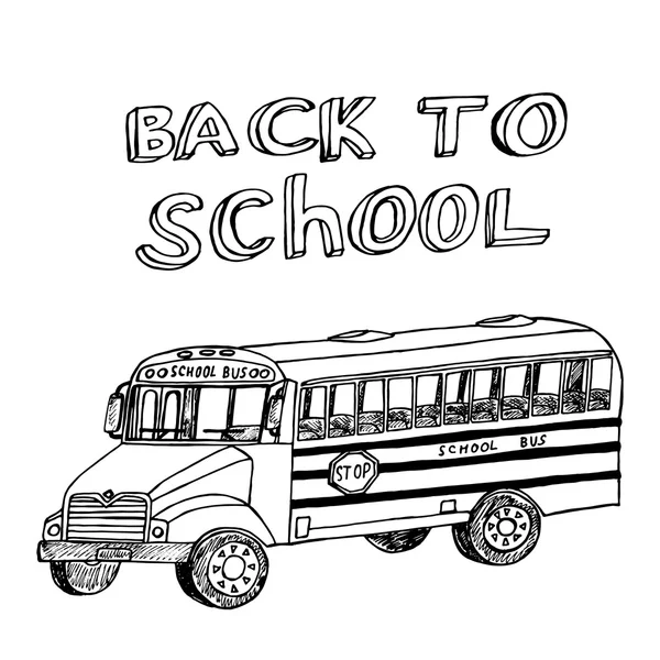 Tillbaka till skolan. Skolbuss. — Stock vektor