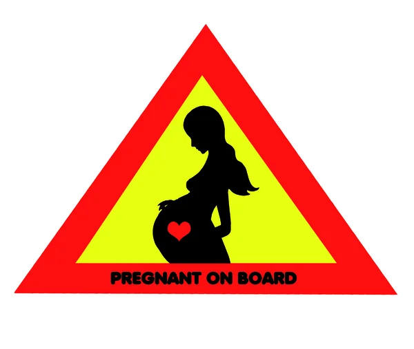 Terhes nő fedélzetén jele — Stock Fotó