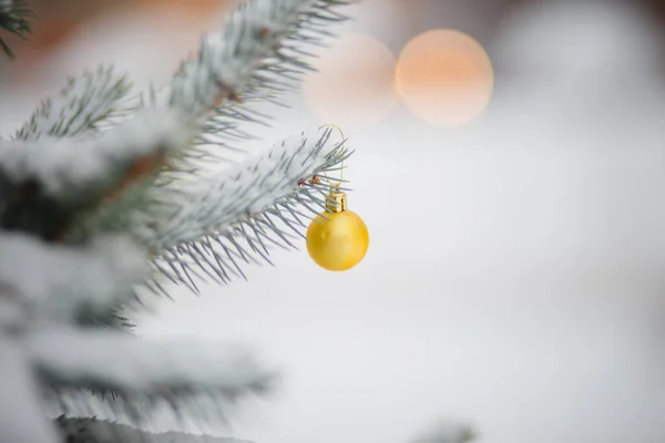 Gele Blauwe Kerstboom Ballen Kleuren Van Vlag Van Oekraïne Speelgoed — Stockfoto