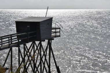 the carrelets off the coast of Pornic facing the Atlantic Ocean