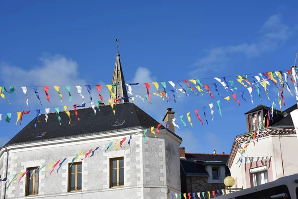 flame decoration in the streets of Pornic