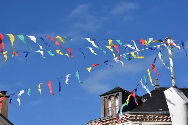 flame decoration in the streets of Pornic