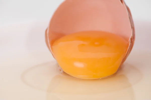Разбитое яйцо крупным планом — стоковое фото