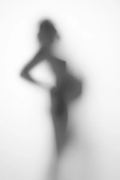 Силует вагітної жінки на світлому фоні — стокове фото