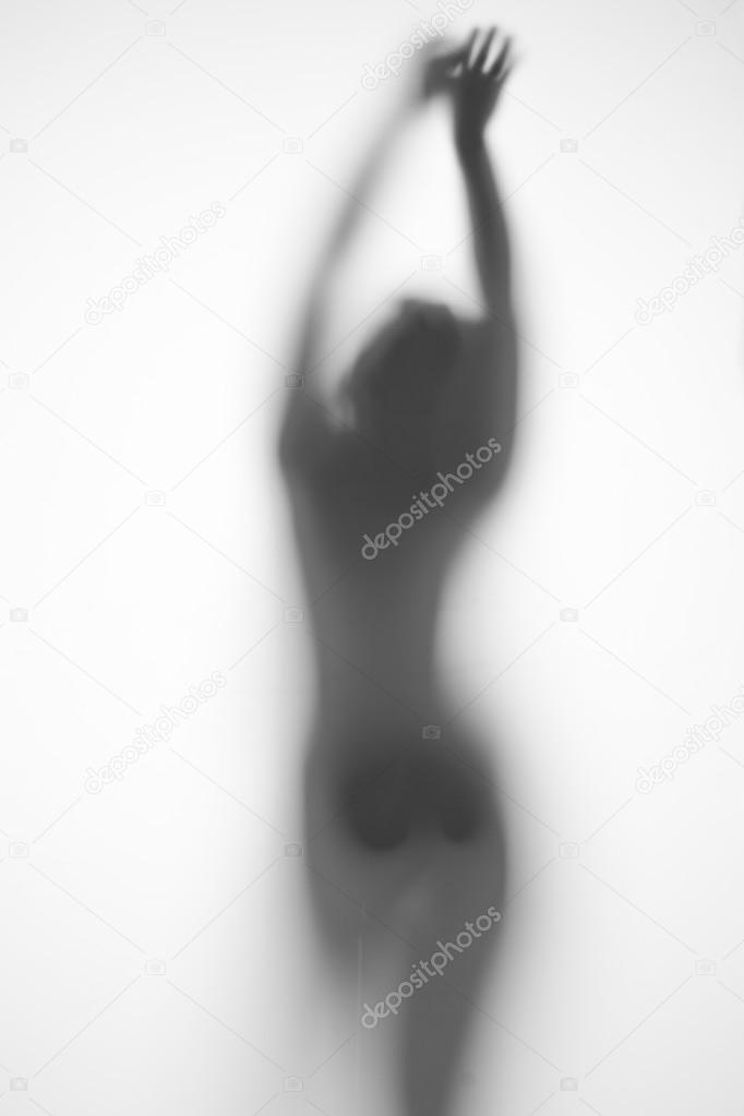 silhouette of a pregnant woman on a light background