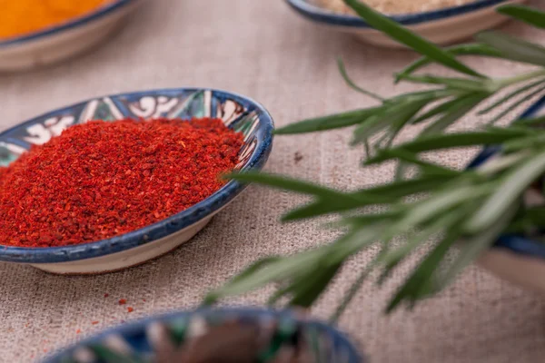 Spices close up in a plate — Stock Photo, Image