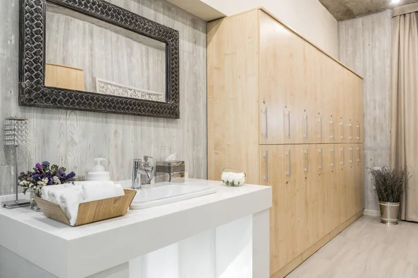 Modern Interior Shower Room Washbasin — Stock Photo, Image