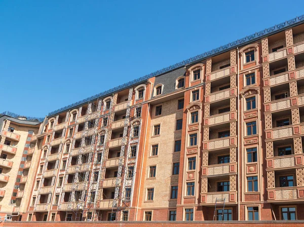 Finishing Works Facade New Residential Buildings — Stock Photo, Image