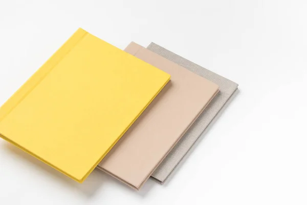 Pile Multicolor Hardcover Books White Background — Stock Photo, Image