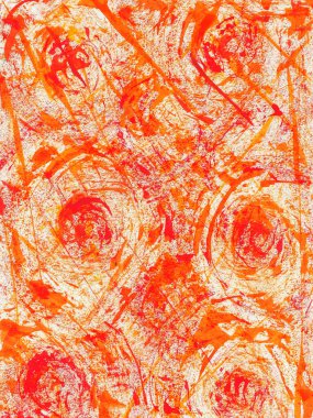 Yumuşak desenli darbelerle en az sıcak kırmızı ve soyut suluboya deseni.