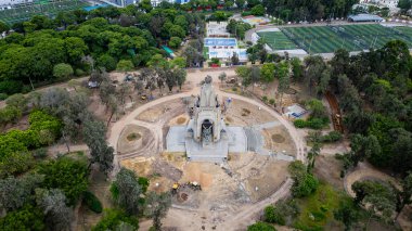 Campo de Marte Merkez Anıtı 'nın Havadan Görüntüsü İsa' daki Maria, Lima, Peru.
