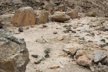 Kuru çöl ortamında doğal kayalık zemin dokusu.
