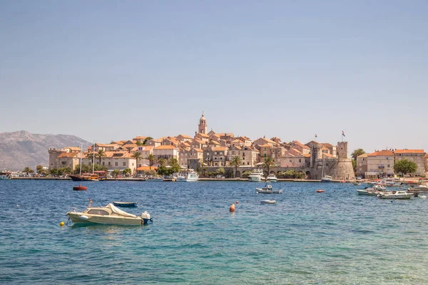 Piekna Wyspa Korčula Widok Stare Miasto Zabytki Chorwacji — Stock fotografie