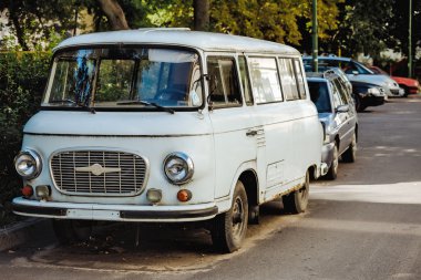 Brest, Belarus - 3 Ağustos 2016: Alman vintage van Barkas B1000