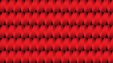 Dairesel kırmızı kurdele deseni siyah arkaplanda tekrar eder, modern ve dinamik bir görsel efekt yaratır, hem zarif hem de fütüristik..