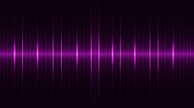 Koyu arkaplanda parlayan pembe / mor çizgilerde soyut ana ses dalgaboyu ve eşitleyici.