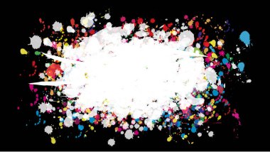 Siyah Arkaplanda Vektör Renkli Akrilik Boya Dökümcüsü