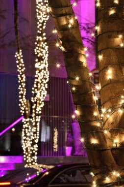 Noel kutlamalarını kutlamak için şehrin sokaklarını aydınlatıyorlar..