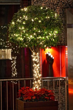 Noel kutlamalarını kutlamak için şehrin sokaklarını aydınlatıyorlar..