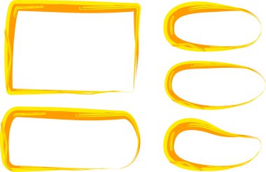 orange yellow bright pattern frames creative borders set