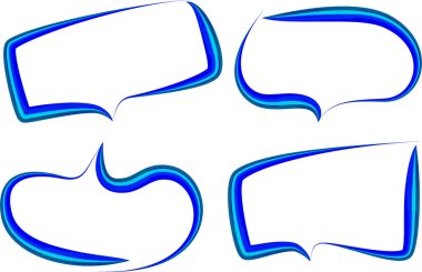 blue colorful comic style creative speech bubbles