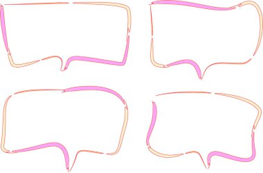 light pink yellow colored creative rectangular speech bubbles