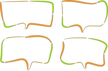 orange green colorful creative rectangular speech bubbles