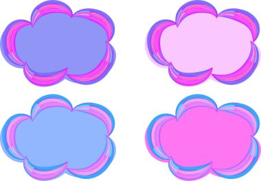 blue pink colors creative childish style clouds banners