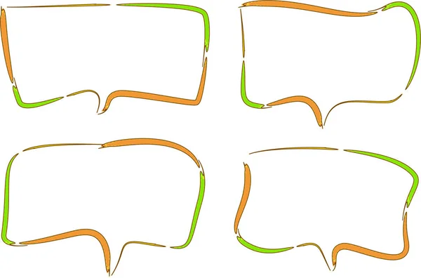 orange green colorful creative rectangular speech bubbles