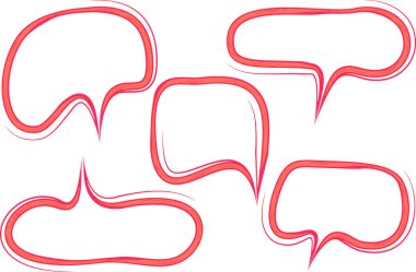 kırmızı renkli soyut tarz yaratıcı konuşma baloncukları seti