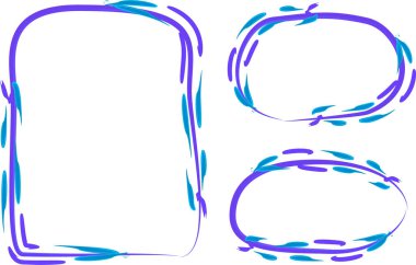 mavi renkli soyut elementler dekoratif kenarlıklar