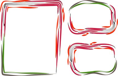 kırmızı yeşil renkli süs çizgileri yaratıcı sanat çerçeveleri