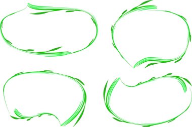 yeşil dekoratif soyut vuruş sanatının konuşma baloncukları vektörü belirledi