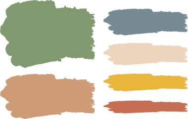 sonbahar renk paleti soyut fırça darbeleri seti