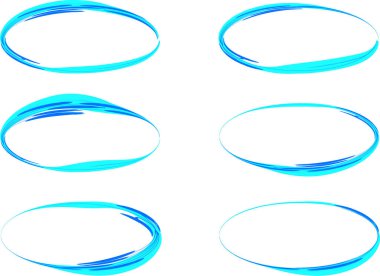 Açık mavi boyalı dekoratif ovaller seti