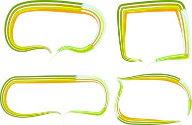 açık yeşil renkli soyut çizgili konuşma baloncukları ayarlandı