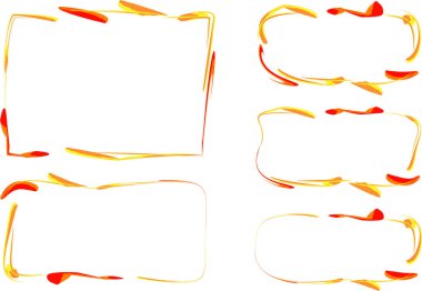 sarı kırmızı renkli soyut yaratıcı çerçeve dekoratif