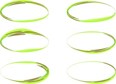 Zeytin yeşili boyalı dekoratif ovaller seti