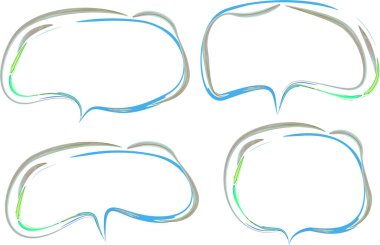 Pastel soğuk renkli dekoratif girdap çizgileri tasarım konuşma balonları