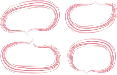 pembe renkli sanat çizgileri dekoratif konuşma baloncuklarını karalıyor