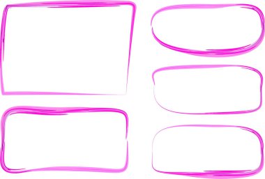 pembe suluboya, soyut el çizimi sanat çerçeveleri seti