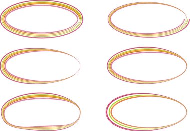 renkli çizgiler soyut tasarımlar yaratıcı ovaller seti