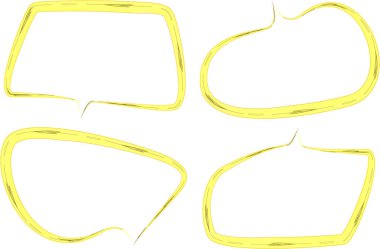 sarı renkli geometrik soyut biçim yaratıcı konuşma baloncukları