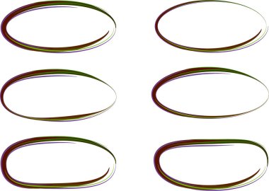 Kahverengimsi yeşil ana hatlı dekoratif soyut oval şekiller