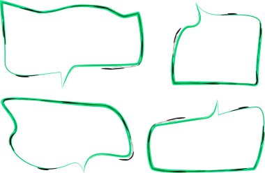 yeşil siyah, yaratıcı, soyut, düzensiz geometrik konuşma baloncukları