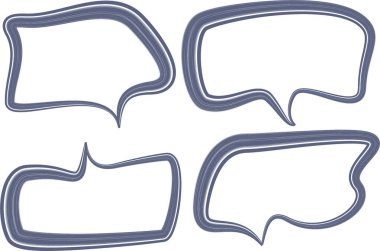 Gri renkli, kalın el çizgili konuşma baloncukları