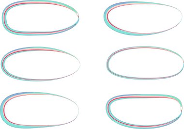 el çizimi soyut yaratıcı farklı elips oval set