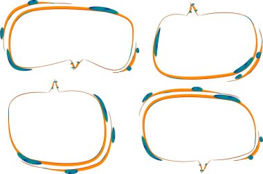 turuncu mavi şirin yaratıcı soyut renkli dekoratif konuşma baloncukları